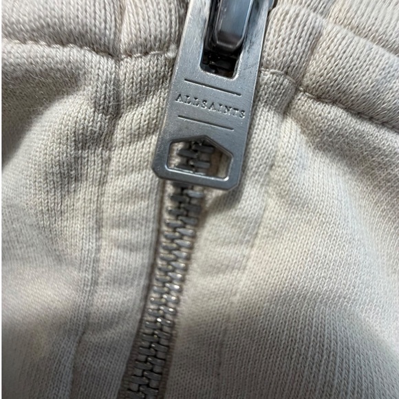 All Saints Xondo Cream Long Sleeve Zip-Up Hoodie Dress Sz Small - Picture 9 of 13